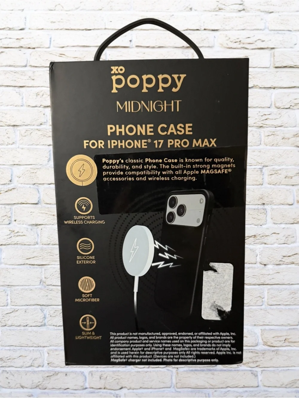 NIB XO Poppy 17 Pro Max Case with MagSafe Compatibility - Black